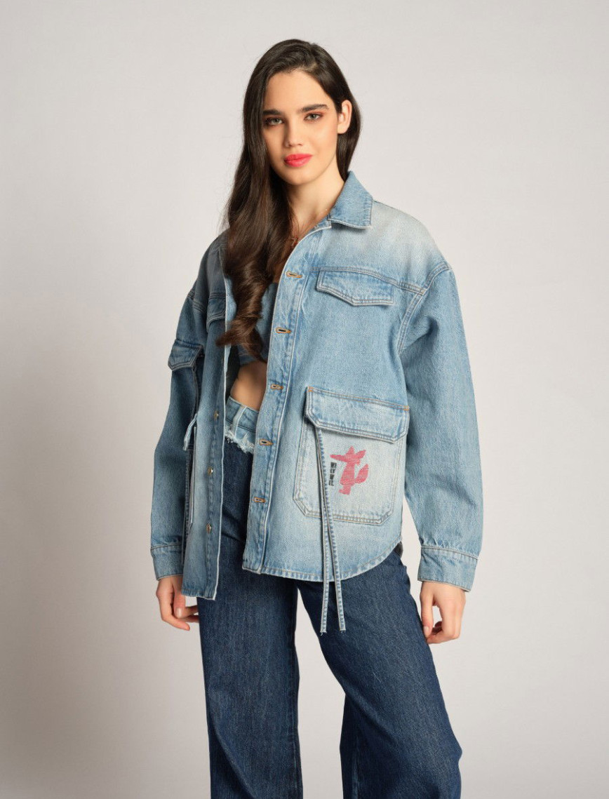 Kadın Kot Ceket 4021 - Mavi Kadın Kot Ceket 4021 - Mavi