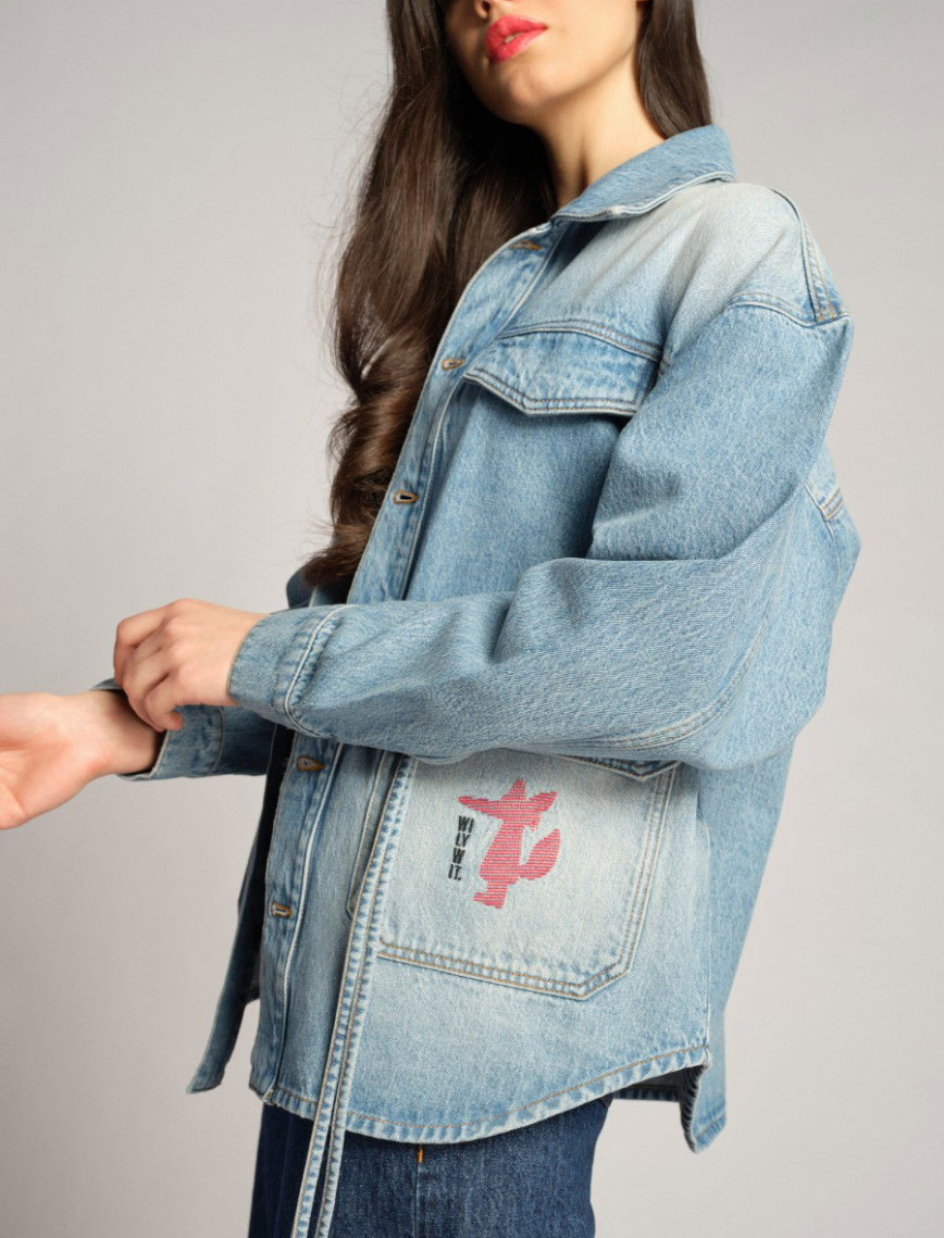 Kadın Kot Ceket 4021 - Mavi Kadın Kot Ceket 4021 - Mavi