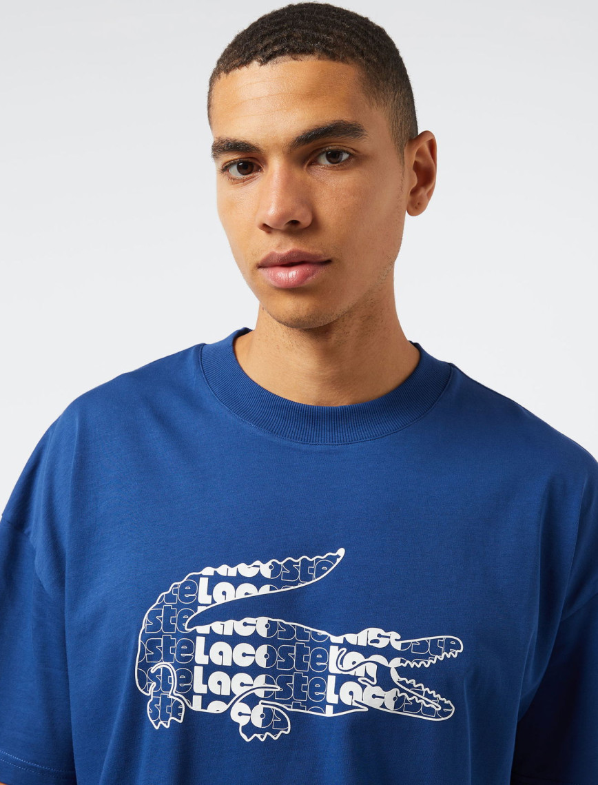 Lacoste Erkek Relaxed Fit Bisiklet Yaka Baskılı Lacivert T-Shirt Lacoste Erkek Relaxed Fit Bisiklet Yaka Baskılı Lacivert T-Shirt