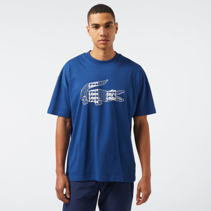Lacoste Erkek Relaxed Fit Bisiklet Yaka Baskılı Lacivert T-Shirt Lacoste Erkek Relaxed Fit Bisiklet Yaka Baskılı Lacivert T-Shirt