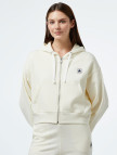 Converse Kadın Krem Fermuarlı Hoodie Converse Kadın Krem Fermuarlı Hoodie