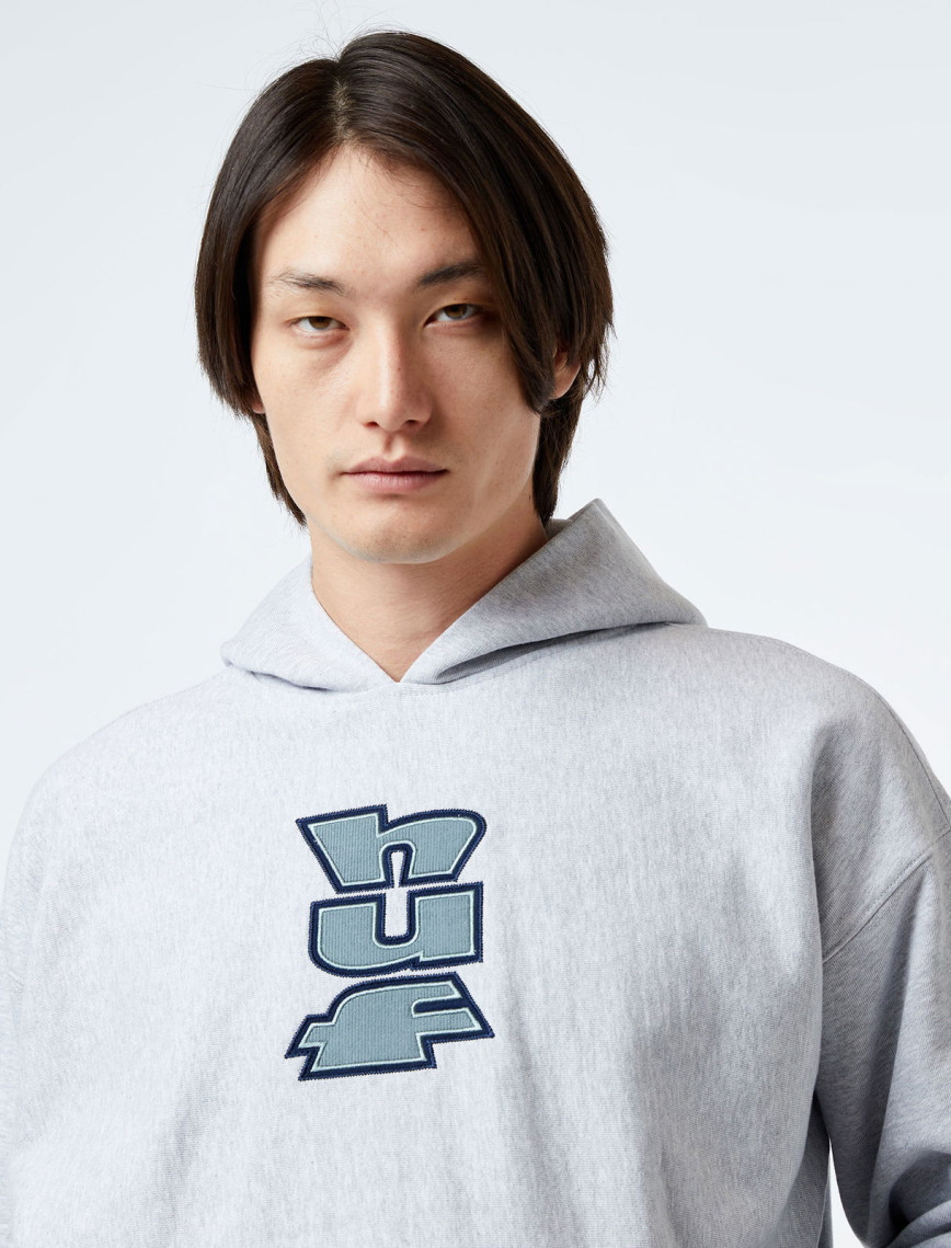 HUF Benton Heavyweight Fleece Erkek Gri Hoodie HUF Benton Heavyweight Fleece Erkek Gri Hoodie