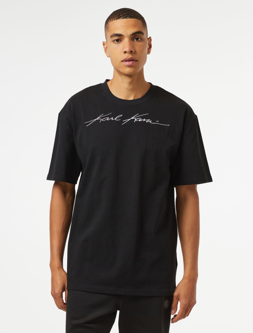 Karl Kani Autograph Heavy Jersey Boxy Erkek Siyah T-Shirt