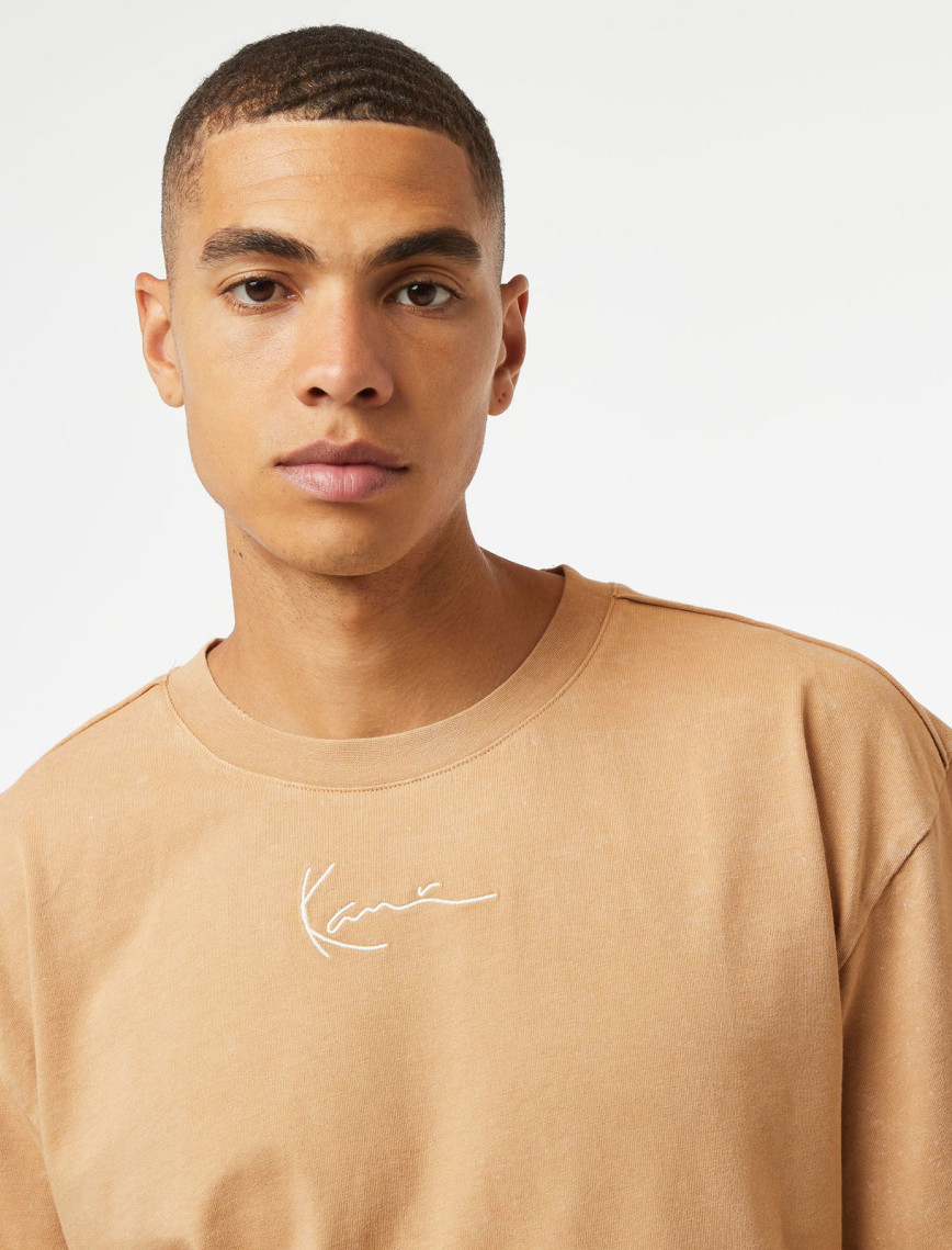 Karl Kani Small Sign. Distressed Heavy Jersey Erkek Krem T-Shirt Karl Kani Small Sign. Distressed Heavy Jersey Erkek Krem T-Shirt