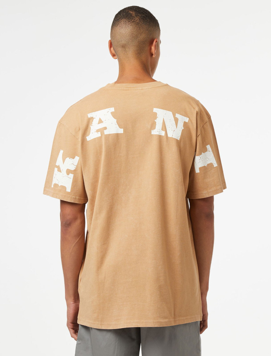 Karl Kani Small Sign. Distressed Heavy Jersey Erkek Krem T-Shirt Karl Kani Small Sign. Distressed Heavy Jersey Erkek Krem T-Shirt