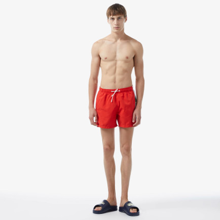 Lacoste Erkek Renk Bloklu Kırmızı Mayo Şort