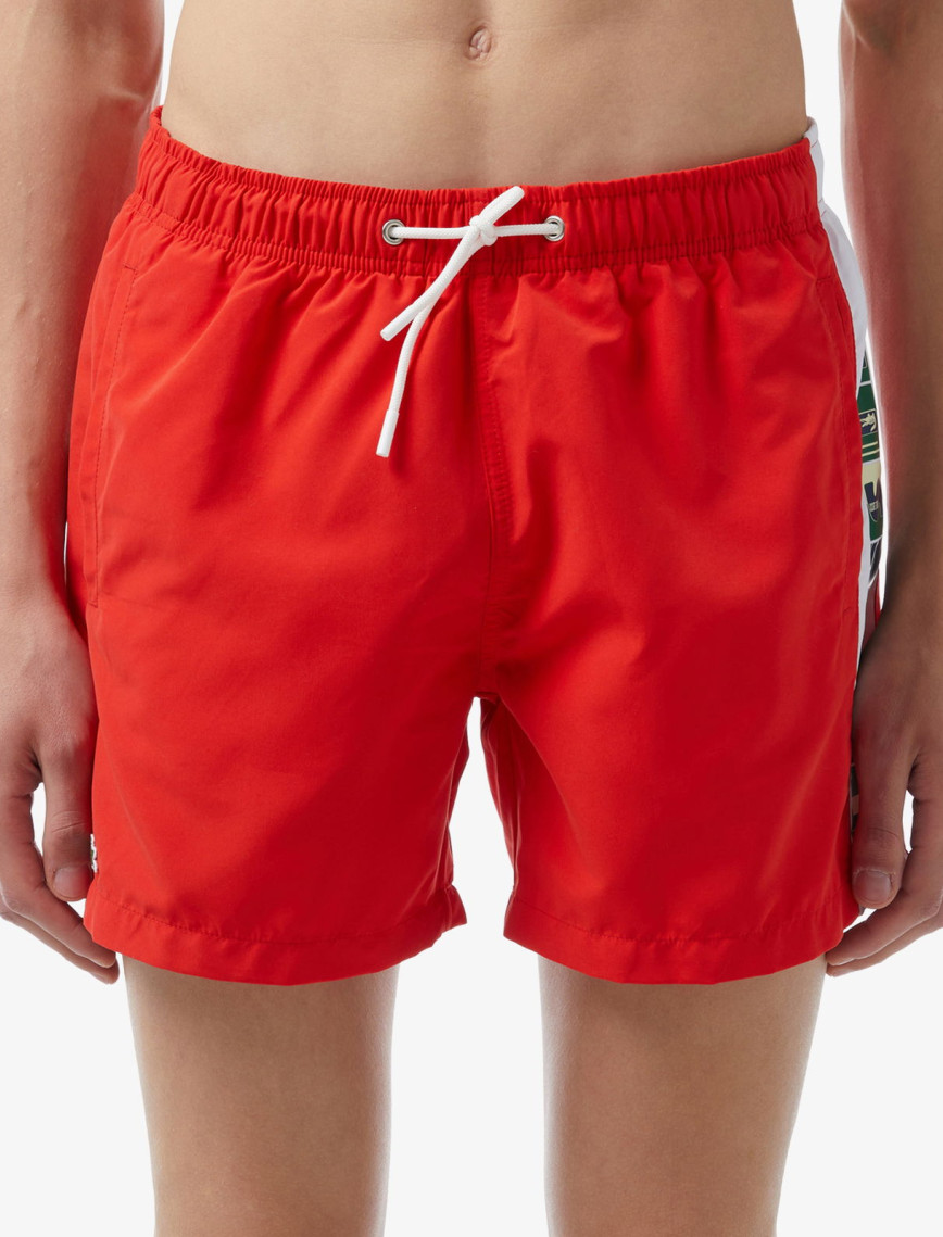 Lacoste Erkek Renk Bloklu Kırmızı Mayo Şort