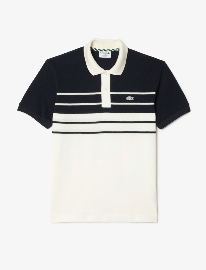 Lacoste L.12.12 Erkek Classic Fit Renk Bloklu Beyaz Polo Lacoste L.12.12 Erkek Classic Fit Renk Bloklu Beyaz Polo