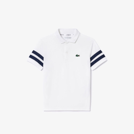 Lacoste Çocuk Renk Bloklu Beyaz Polo Lacoste Çocuk Renk Bloklu Beyaz Polo