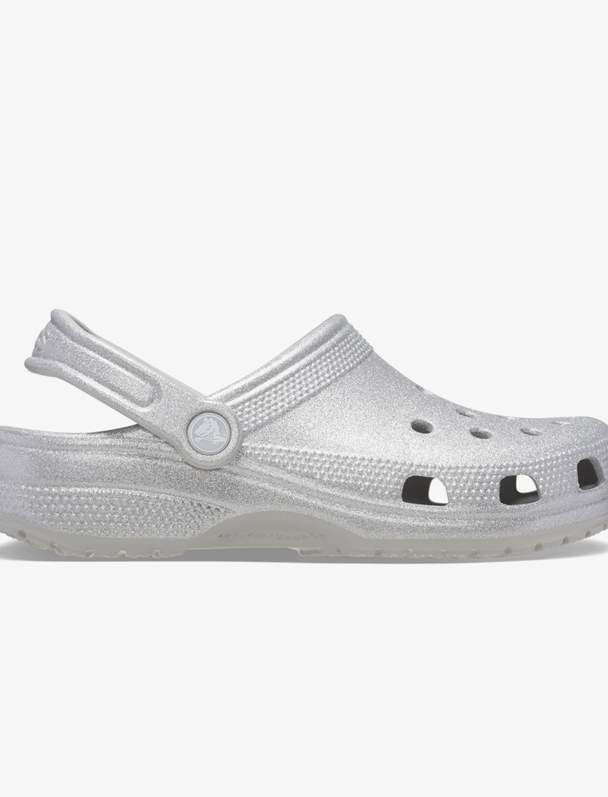Crocs Classic Glitter Kadın Gri Terlik Crocs Classic Glitter Kadın Gri Terlik