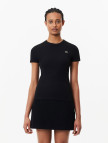 Lacoste Kadın Slim Fit Bisiklet Yaka Siyah T-Shirt Lacoste Kadın Slim Fit Bisiklet Yaka Siyah T-Shirt