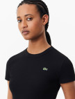 Lacoste Kadın Slim Fit Bisiklet Yaka Siyah T-Shirt Lacoste Kadın Slim Fit Bisiklet Yaka Siyah T-Shirt