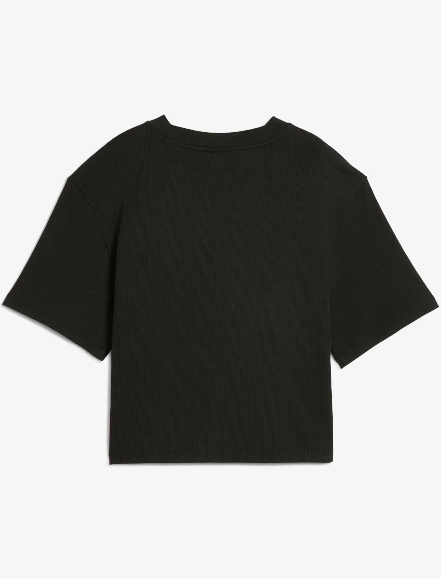Puma Classıcs Ribbed Relaxed Kadın Siyah T-Shirt