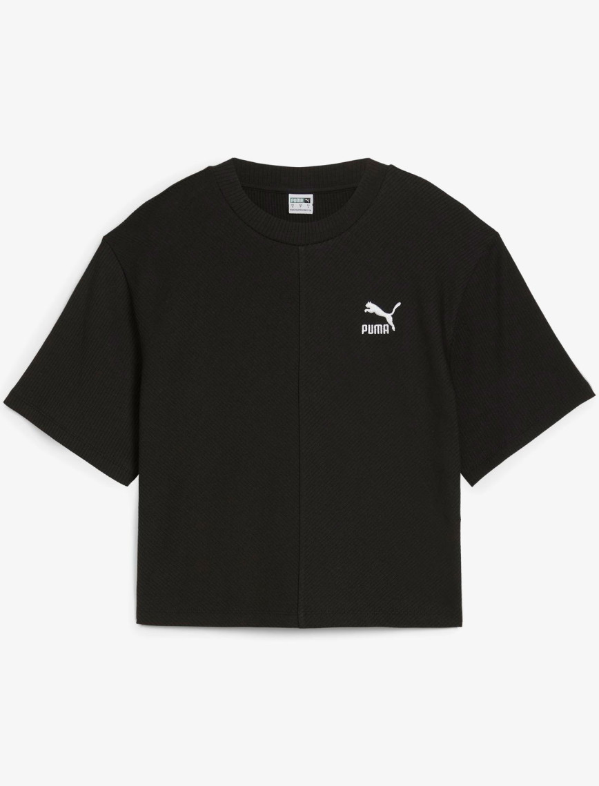 Puma Classıcs Ribbed Relaxed Kadın Siyah T-Shirt