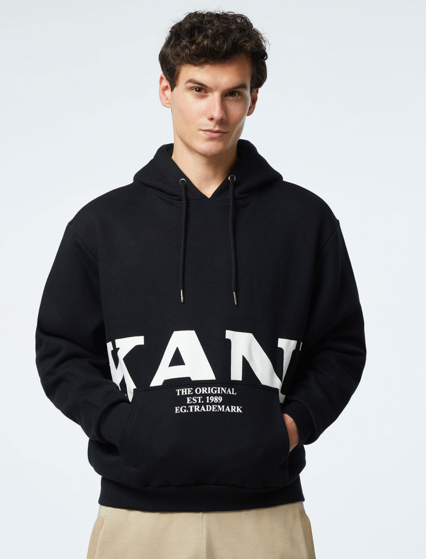 Karl Kani Retro Os Erkek Siyah Hoodie Karl Kani Retro Os Erkek Siyah Hoodie