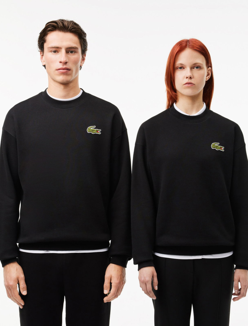 Lacoste Unisex Loose Fit Bisiklet Yaka Organik Pamuk Beyaz Sweatshirt Lacoste Unisex Loose Fit Bisiklet Yaka Organik Pamuk Beyaz Sweatshirt