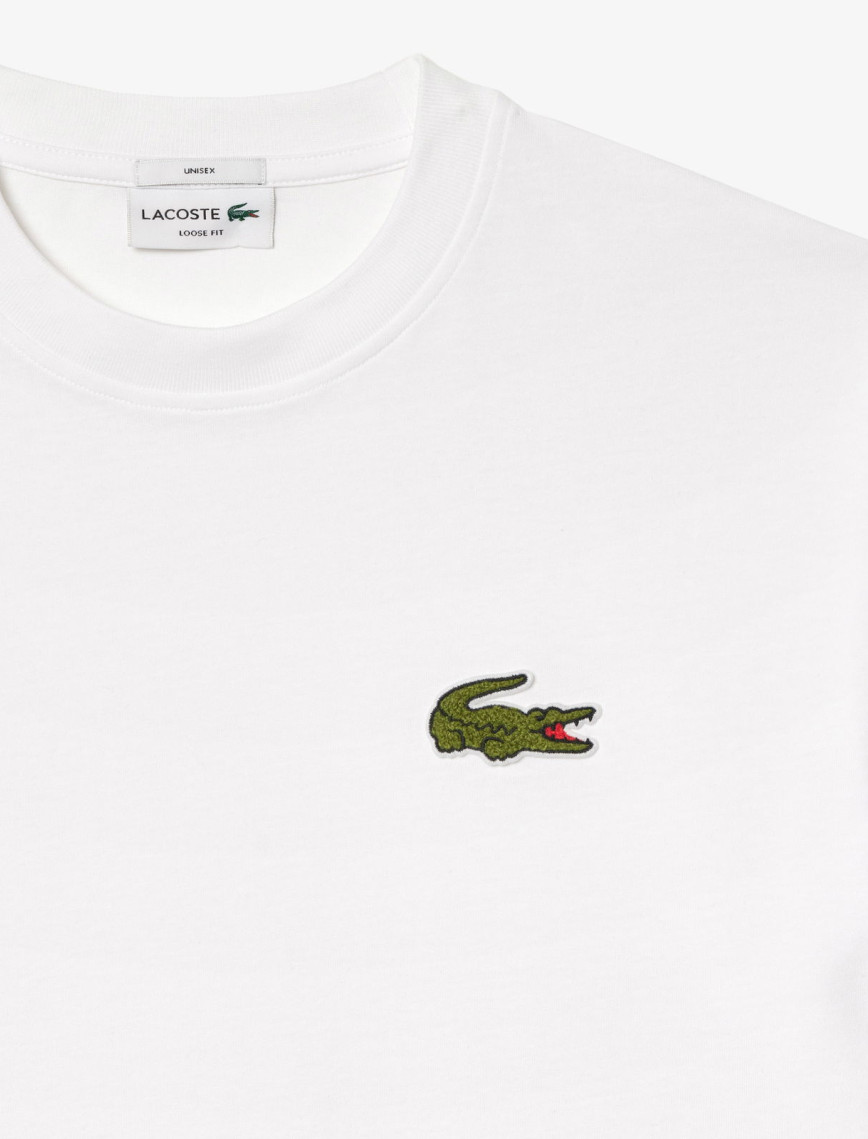 Lacoste Loose Fit Bisiklet Yaka Organik Pamuk Erkek Beyaz T-Shirt Lacoste Loose Fit Bisiklet Yaka Organik Pamuk Erkek Beyaz T-Shirt