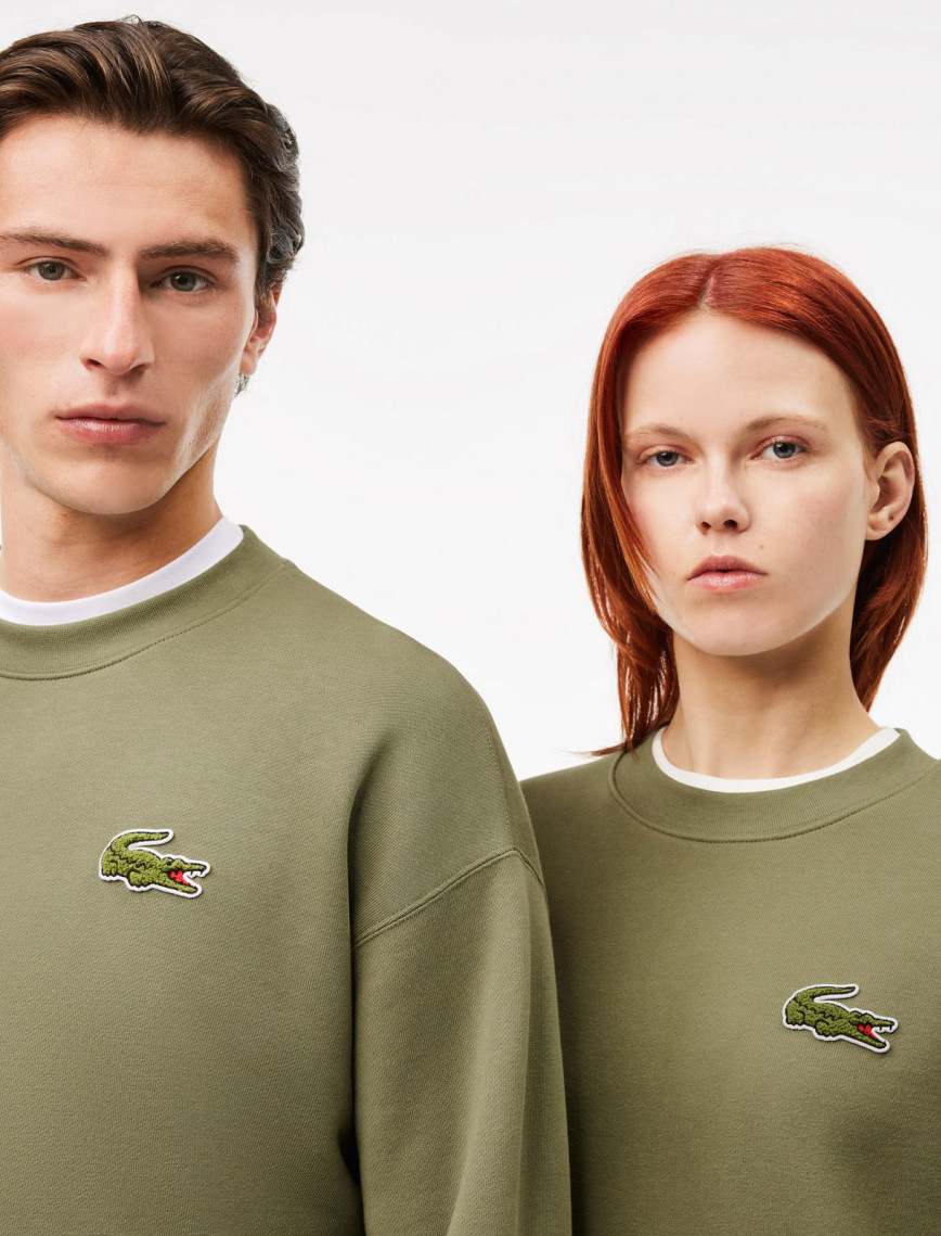Lacoste Unisex Loose Fit Bisiklet Yaka Organik Pamuk Haki Sweatshirt Lacoste Unisex Loose Fit Bisiklet Yaka Organik Pamuk Haki Sweatshirt