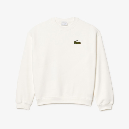 Lacoste Unisex Loose Fit Bisiklet Yaka Organik Pamuk Beyaz Sweatshirt Lacoste Unisex Loose Fit Bisiklet Yaka Organik Pamuk Beyaz Sweatshirt
