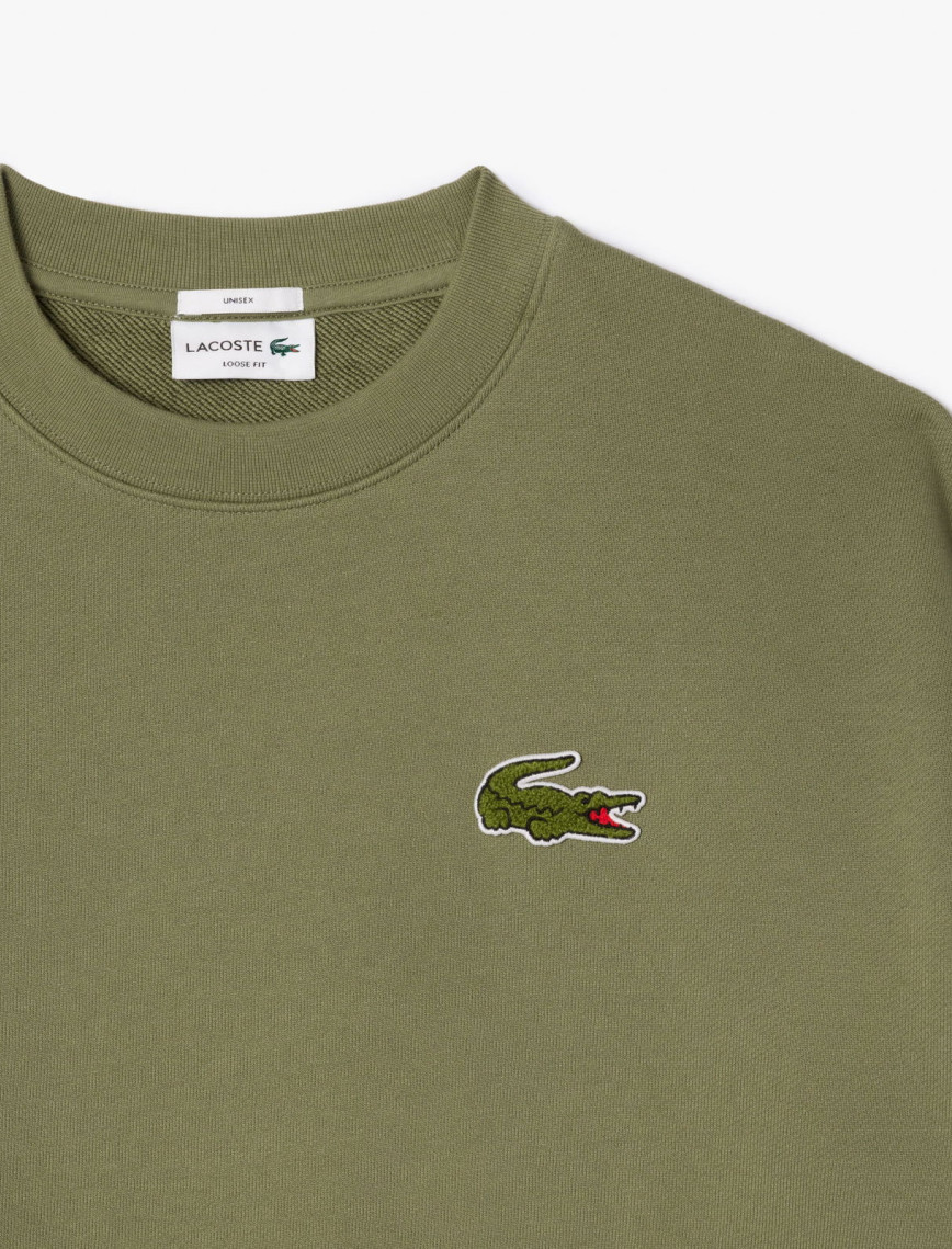 Lacoste Unisex Loose Fit Bisiklet Yaka Organik Pamuk Haki Sweatshirt Lacoste Unisex Loose Fit Bisiklet Yaka Organik Pamuk Haki Sweatshirt