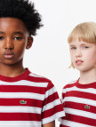Lacoste Çocuk Bisiklet Yaka Çizgili Kırmızı T-Shirt Lacoste Çocuk Bisiklet Yaka Çizgili Kırmızı T-Shirt