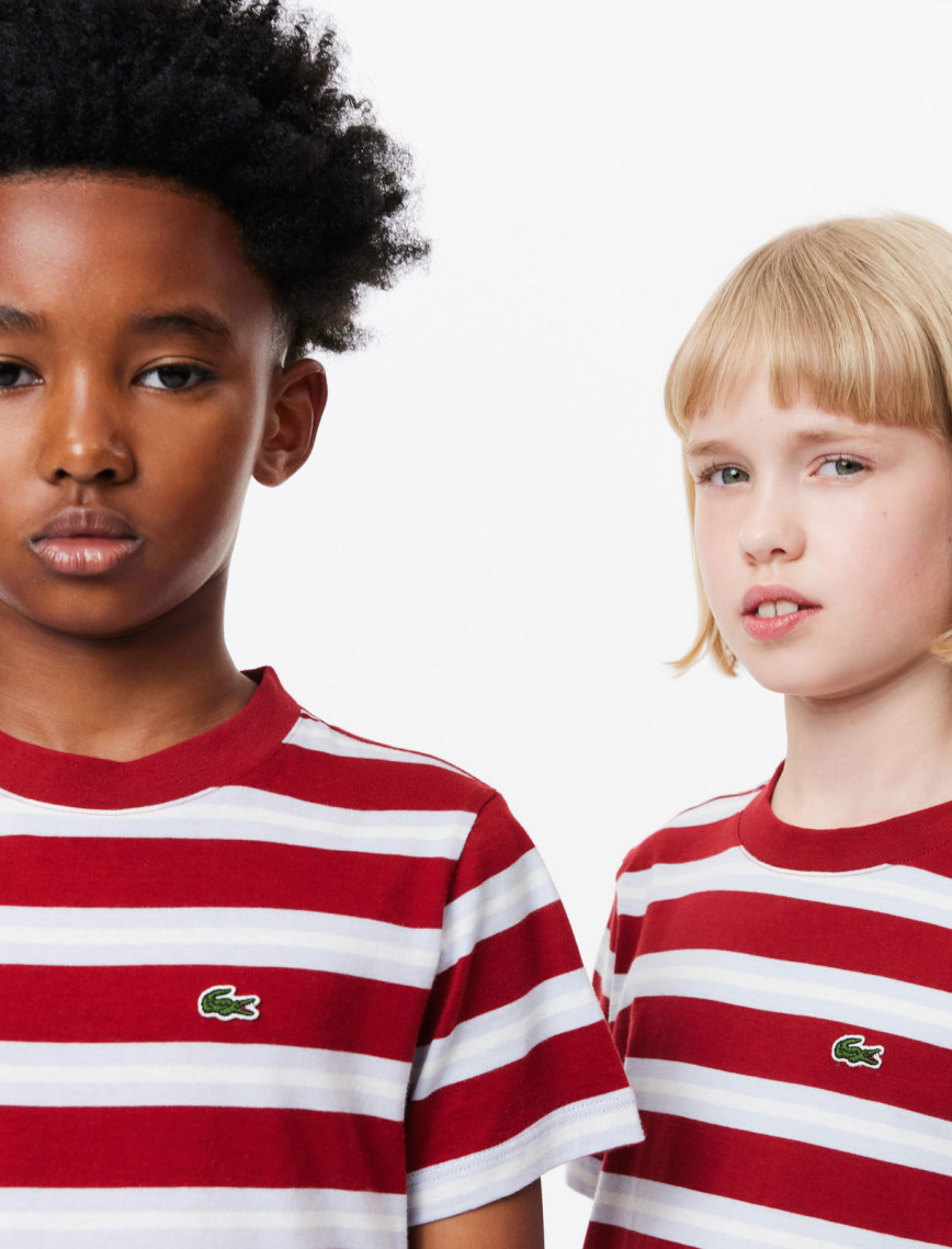 Lacoste Çocuk Bisiklet Yaka Çizgili Kırmızı T-Shirt Lacoste Çocuk Bisiklet Yaka Çizgili Kırmızı T-Shirt
