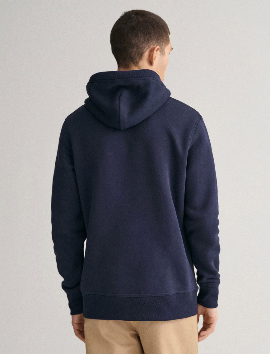 GANT Erkek Lacivert Regular Fit Kapüşonlu Logolu Sweatshirt GANT Erkek Lacivert Regular Fit Kapüşonlu Logolu Sweatshirt