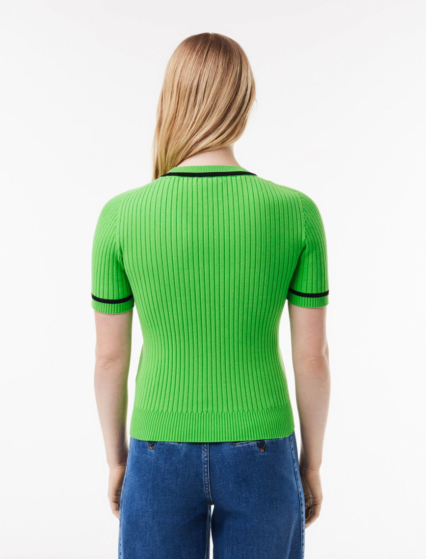 Lacoste Kadın Kısa Kollu Bisiklet Yaka Yeşil Triko Lacoste Kadın Kısa Kollu Bisiklet Yaka Yeşil Triko