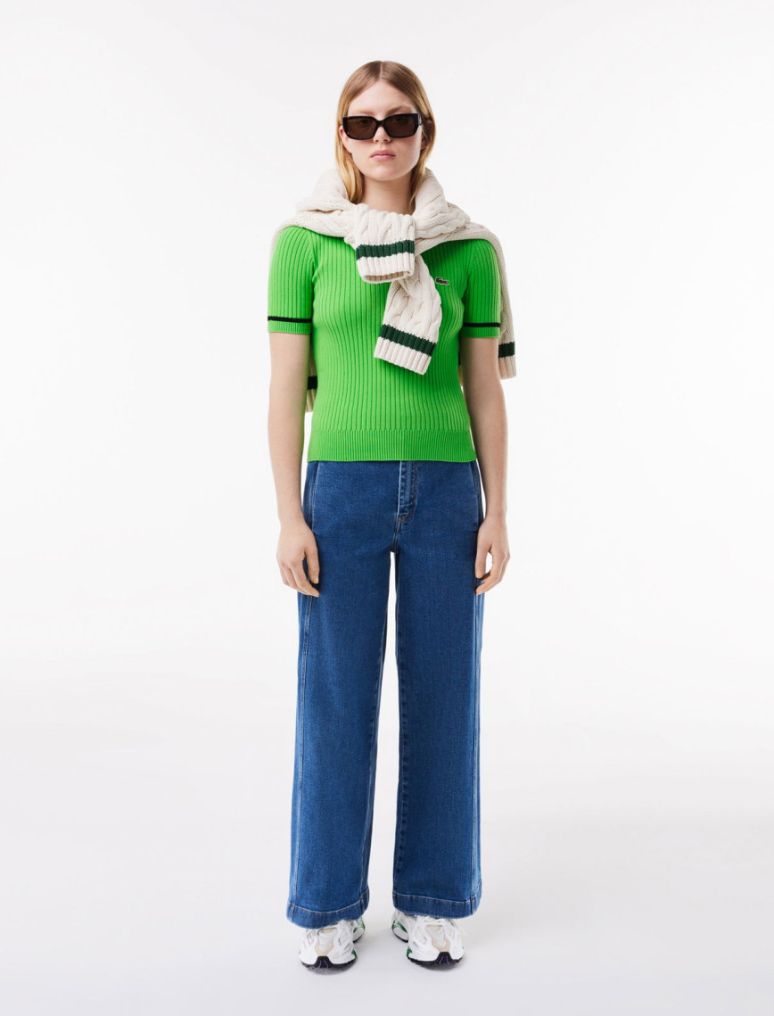 Lacoste Kadın Kısa Kollu Bisiklet Yaka Yeşil Triko Lacoste Kadın Kısa Kollu Bisiklet Yaka Yeşil Triko