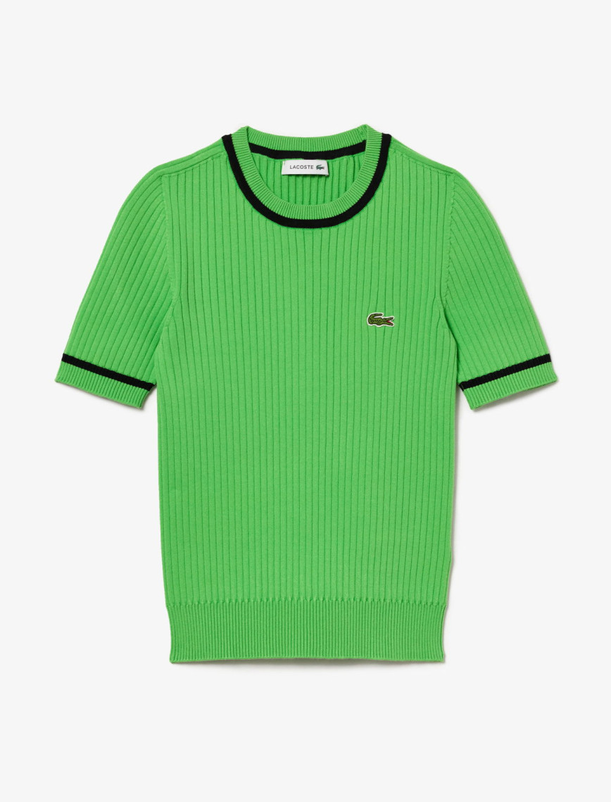 Lacoste Kadın Kısa Kollu Bisiklet Yaka Yeşil Triko Lacoste Kadın Kısa Kollu Bisiklet Yaka Yeşil Triko