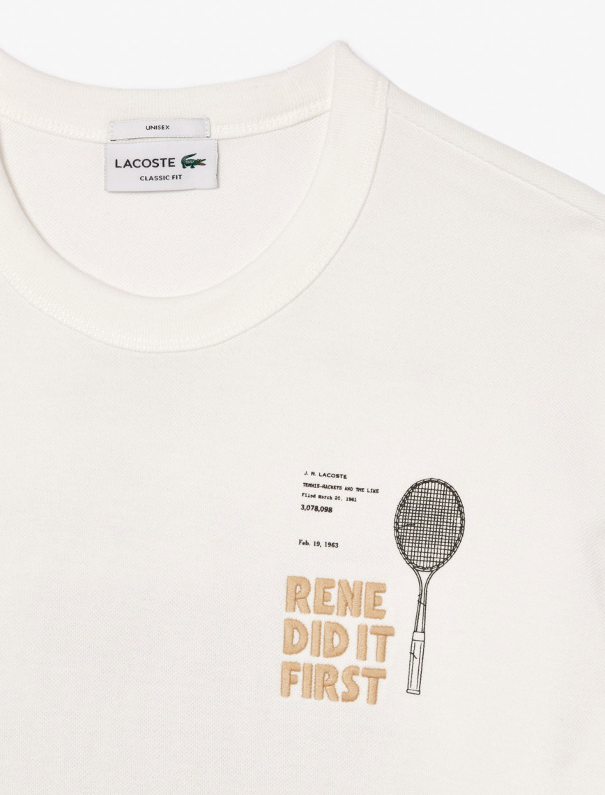 Lacoste Classic Unisex Classic Fit Beyaz T-Shirt Lacoste Classic Unisex Classic Fit Beyaz T-Shirt