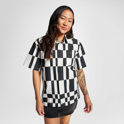 Converse Classic Desenli Kadın Siyah Gömlek Converse Classic Desenli Kadın Siyah Gömlek