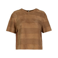 Linea Taba Kadın Perforeli Süet Deri Crop Bluz Linea Taba Kadın Perforeli Süet Deri Crop Bluz