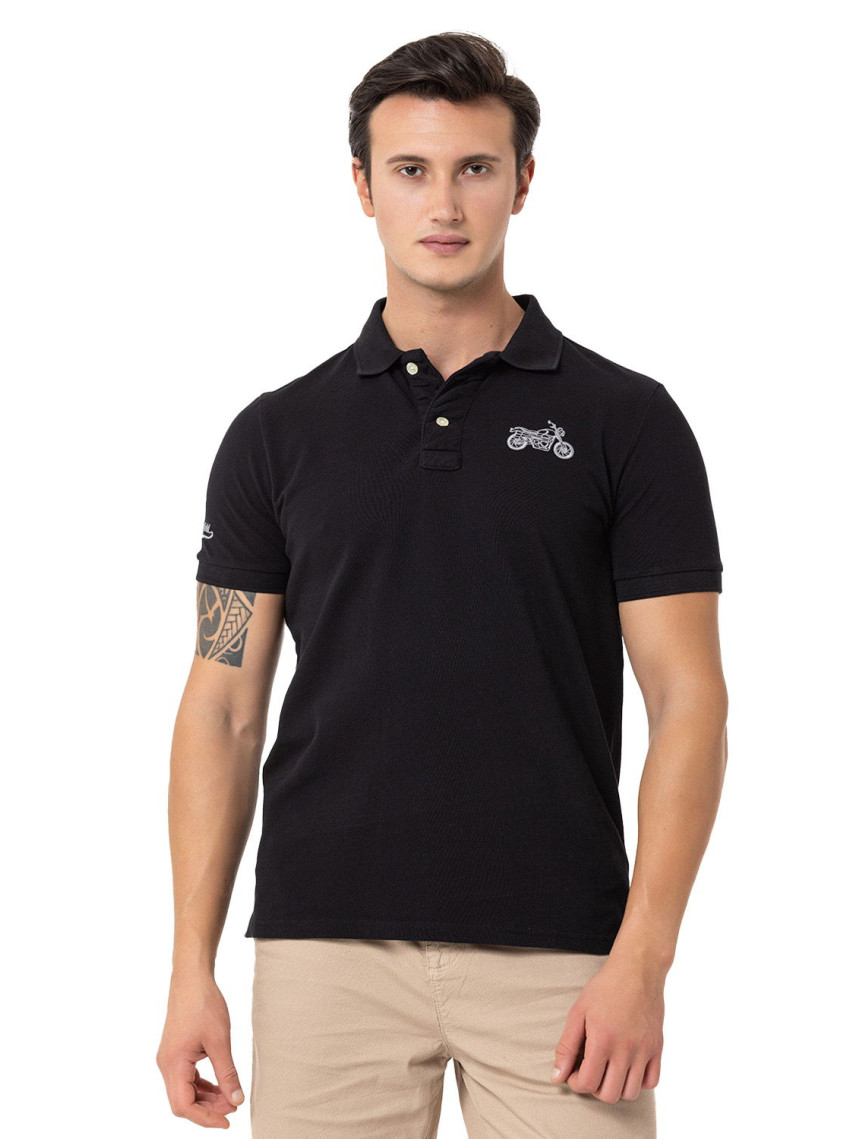 Routefield Pads Erkek Siyah Polo Tişört Routefield Pads Erkek Siyah Polo Tişört