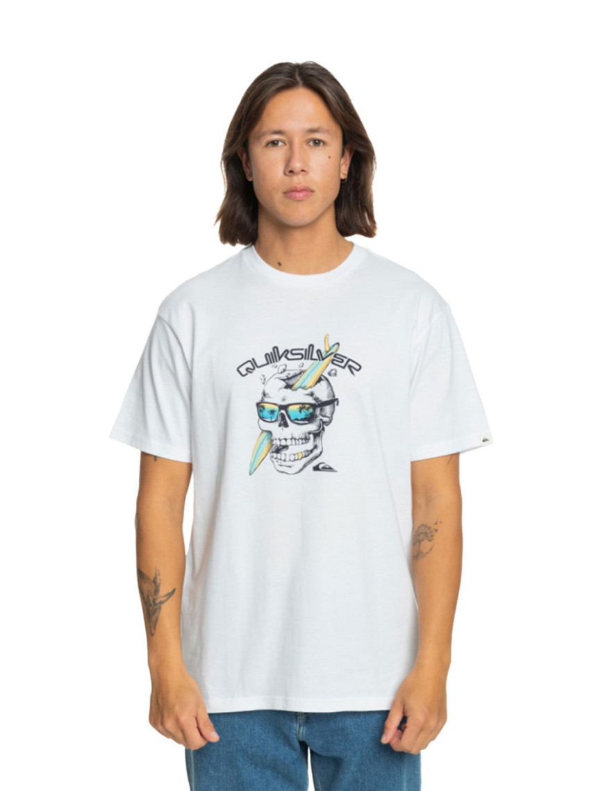 Quiksilver One Last Surf Erkek Beyaz Tişört