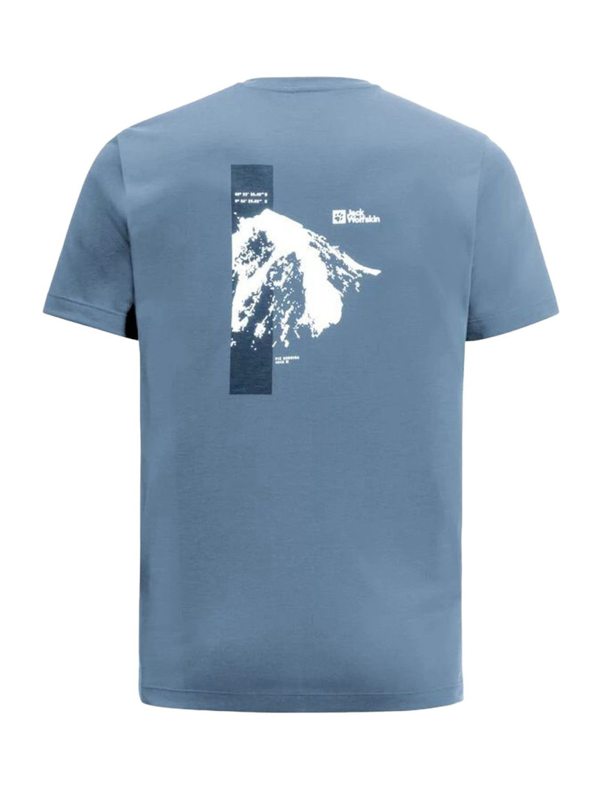 Jack Wolfskin Vonnan S/s Graphic T Erkek Mavi Tişört