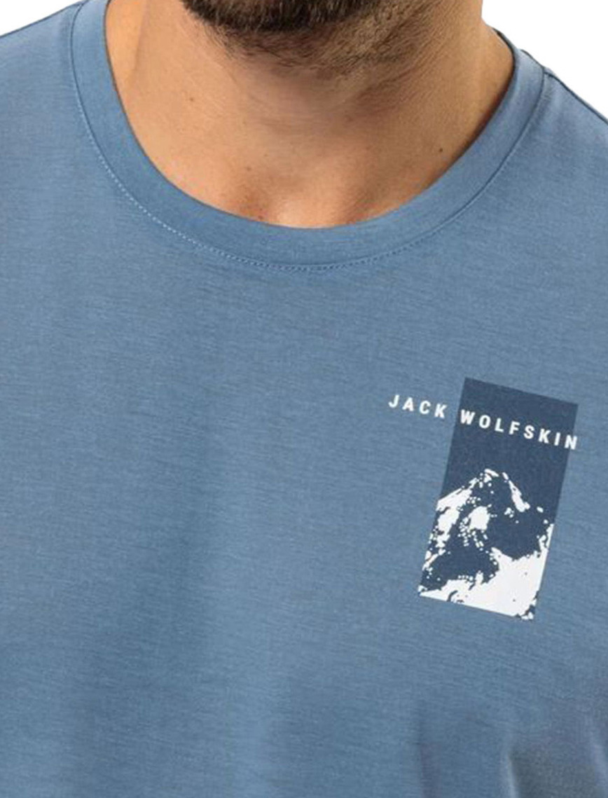 Jack Wolfskin Vonnan S/s Graphic T Erkek Mavi Tişört