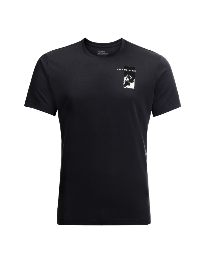 Jack Wolfskin Vonnan S/s Graphic T Erkek Gri Tişört