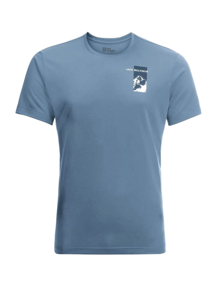 Jack Wolfskin Vonnan S/s Graphic T Erkek Mavi Tişört