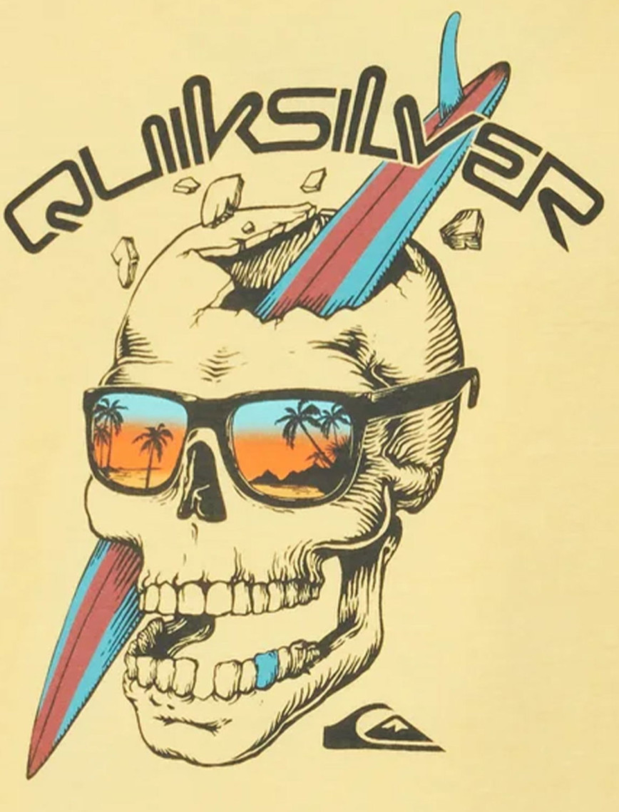 Quiksilver One Last Surf Erkek Sarı Tişört