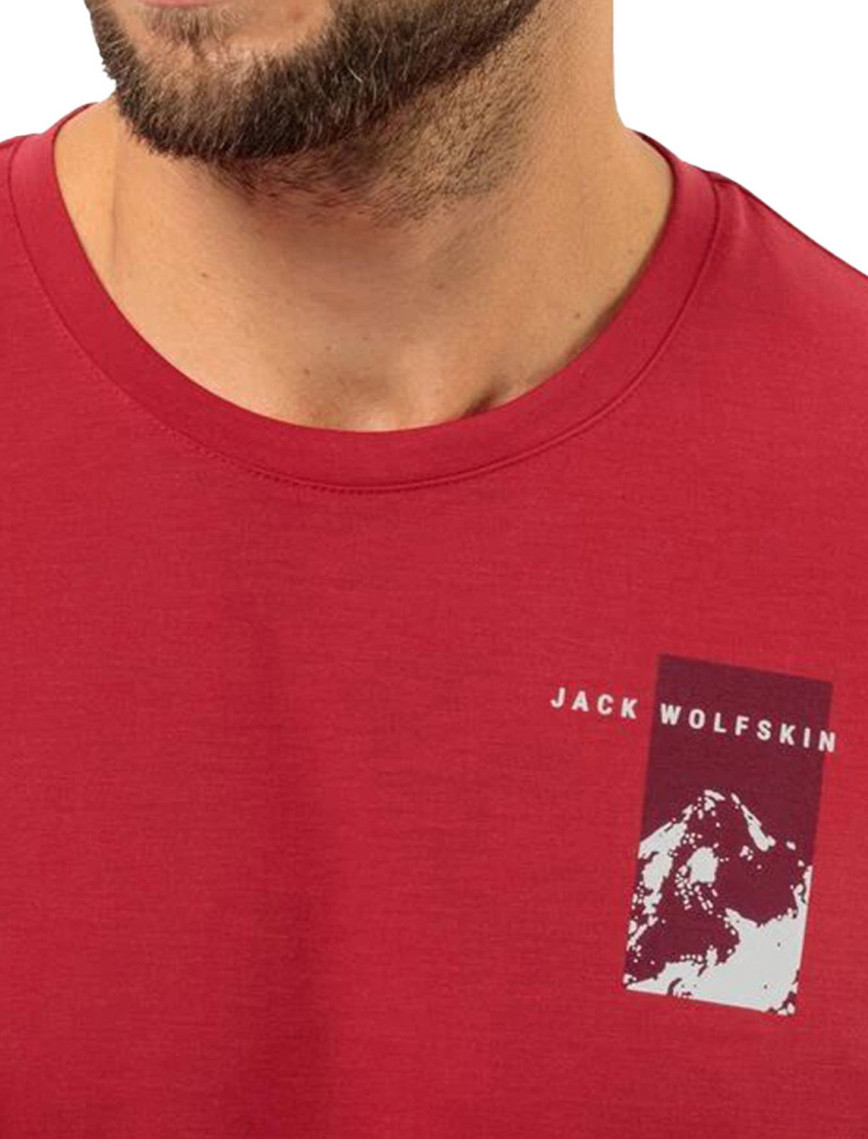 Jack Wolfskin Vonnan S/s Graphic T Erkek Kırmızı Tişört