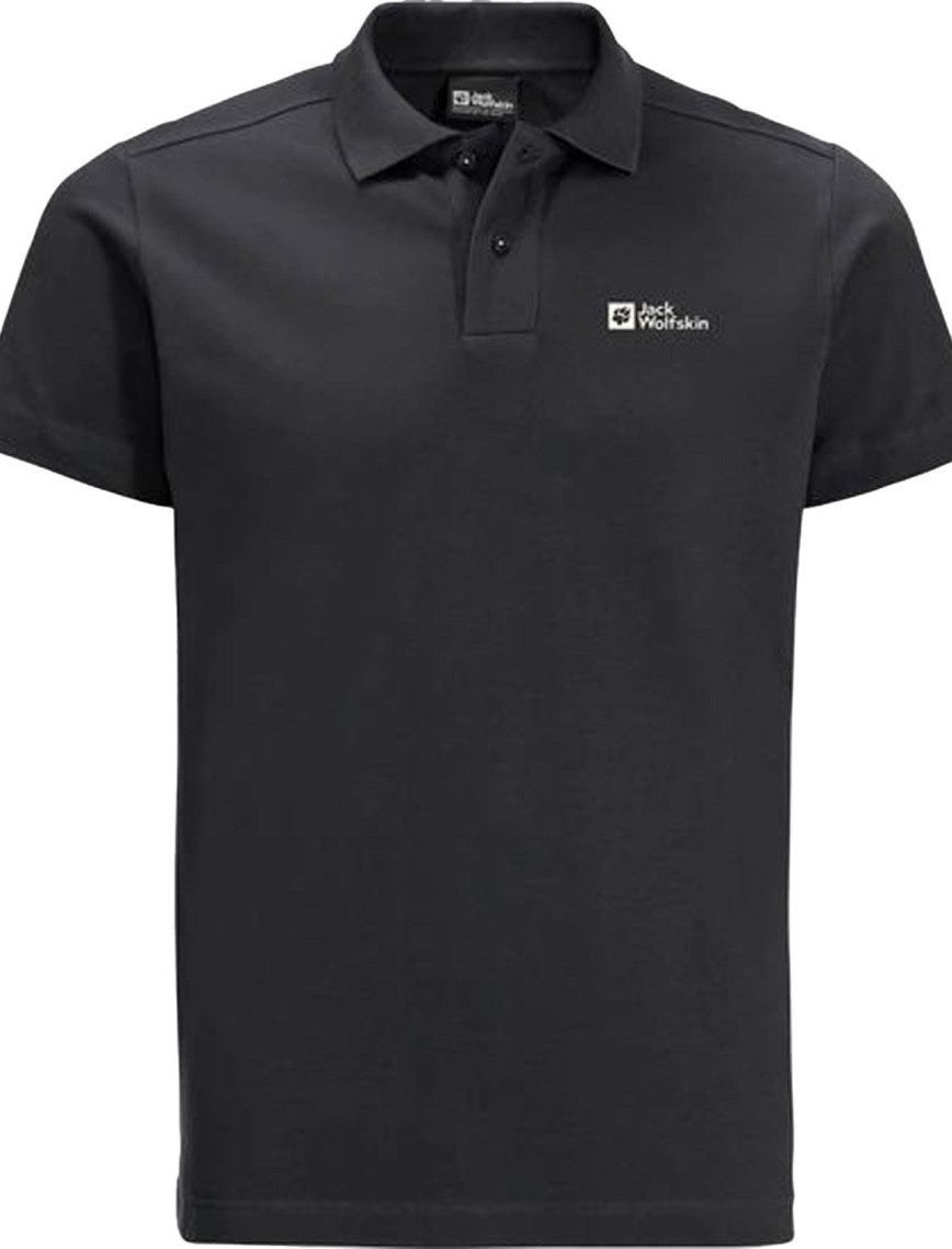 Jack Wolfskin Essential Polo Erkek Siyah Polo Tişört Jack Wolfskin Essential Polo Erkek Siyah Polo Tişört