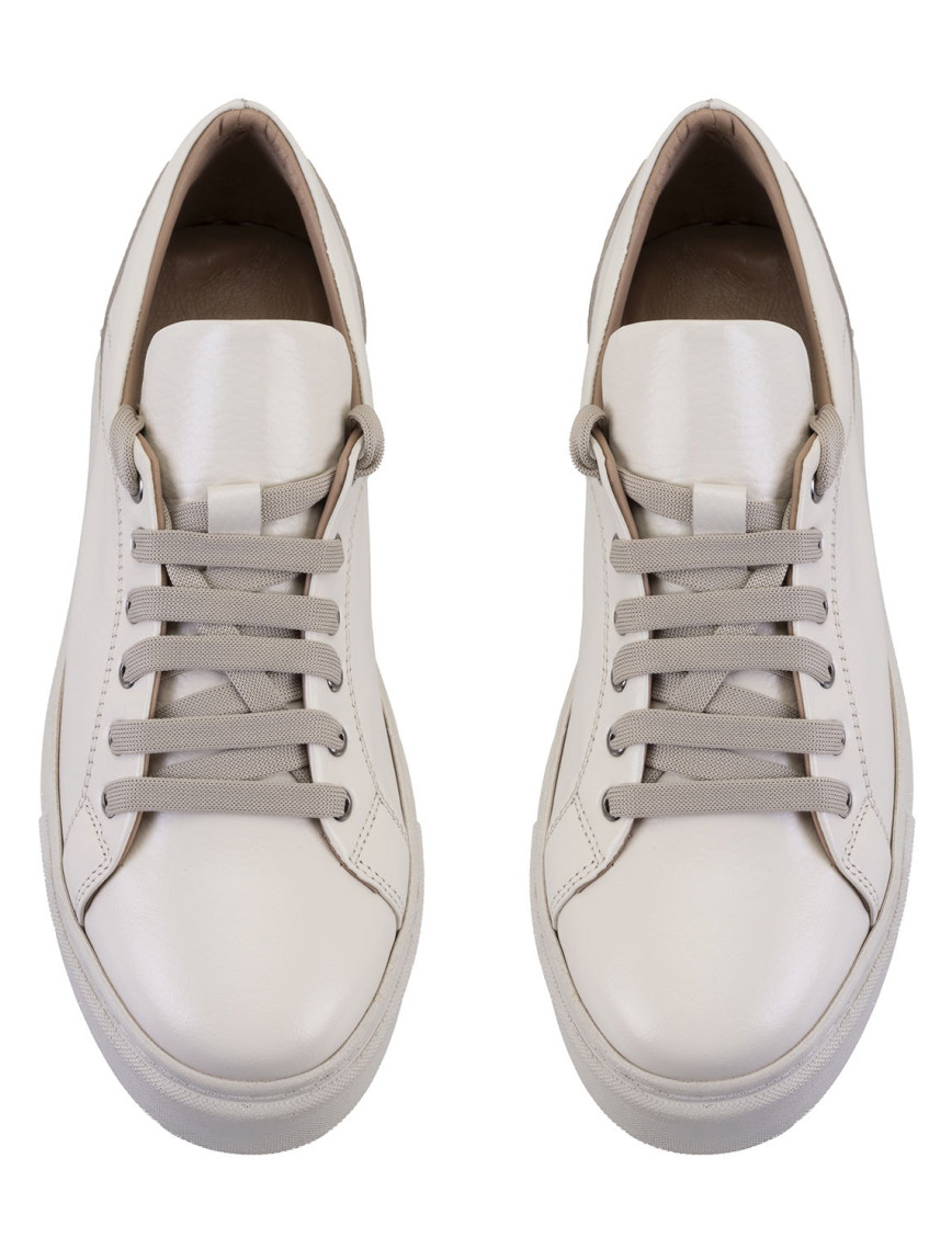 Kadın Bej Deri Spor Ayakkabı Kadın Bej Deri Spor Ayakkabı