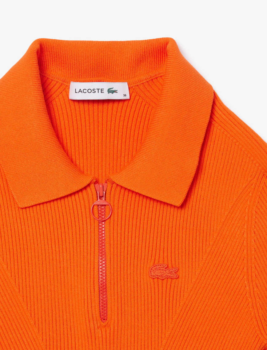 Lacoste Kadın Slim Fit Polo Yaka Turuncu Triko Lacoste Kadın Slim Fit Polo Yaka Turuncu Triko