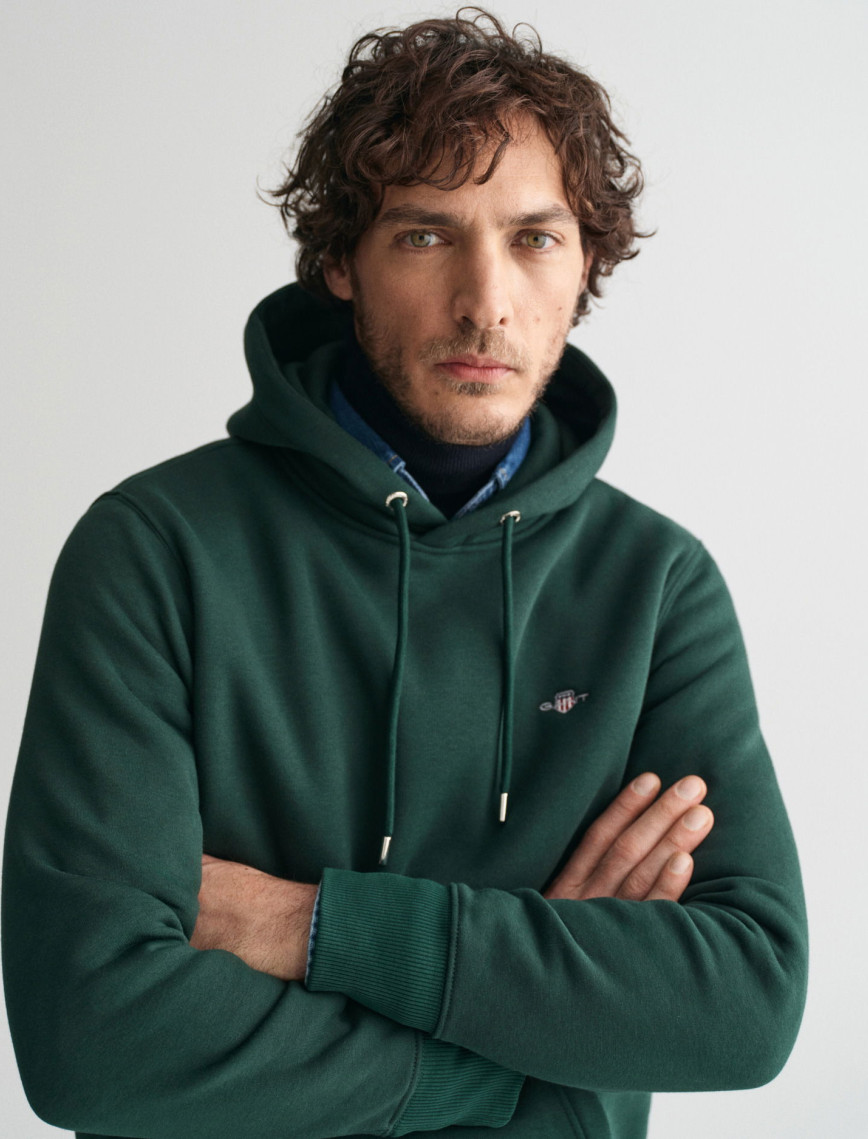 GANT Erkek Yeşil Regular Fit Kapüşonlu Sweatshirt GANT Erkek Yeşil Regular Fit Kapüşonlu Sweatshirt