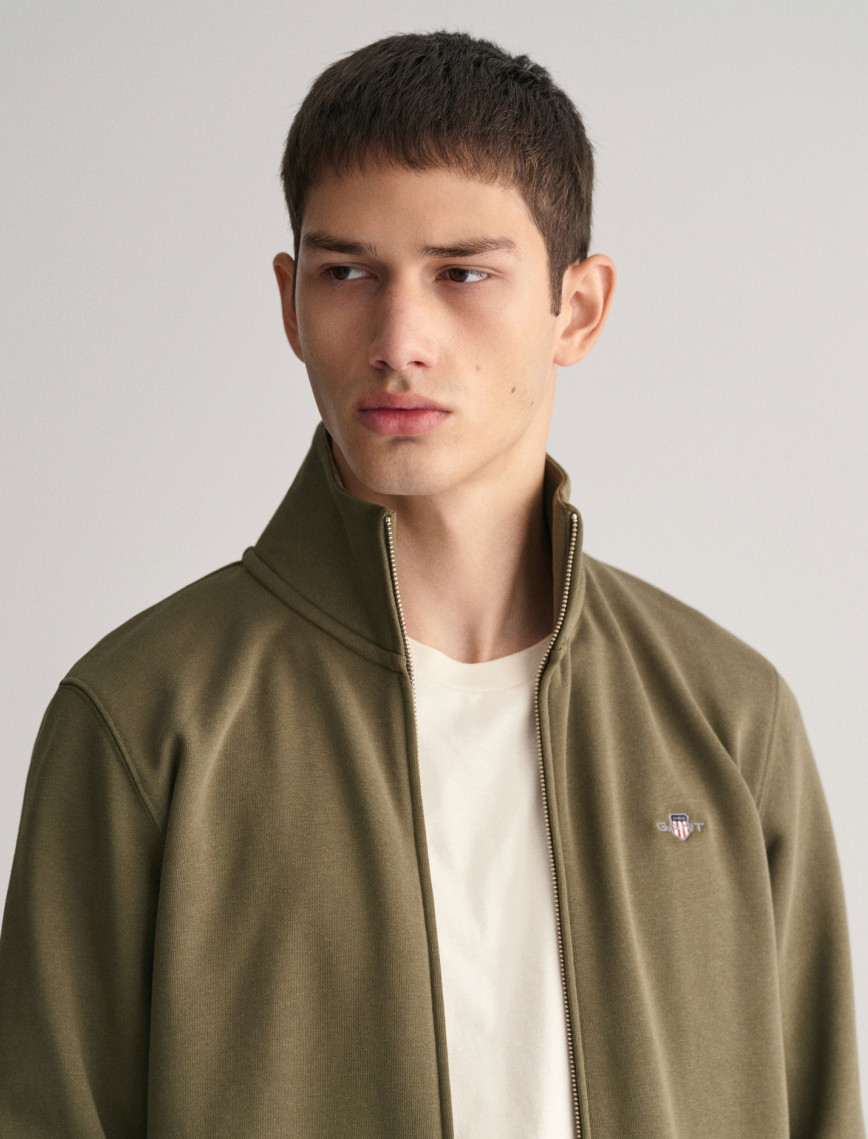 GANT Erkek Yeşil Regular Fit Fermuarlı Sweatshirt GANT Erkek Yeşil Regular Fit Fermuarlı Sweatshirt