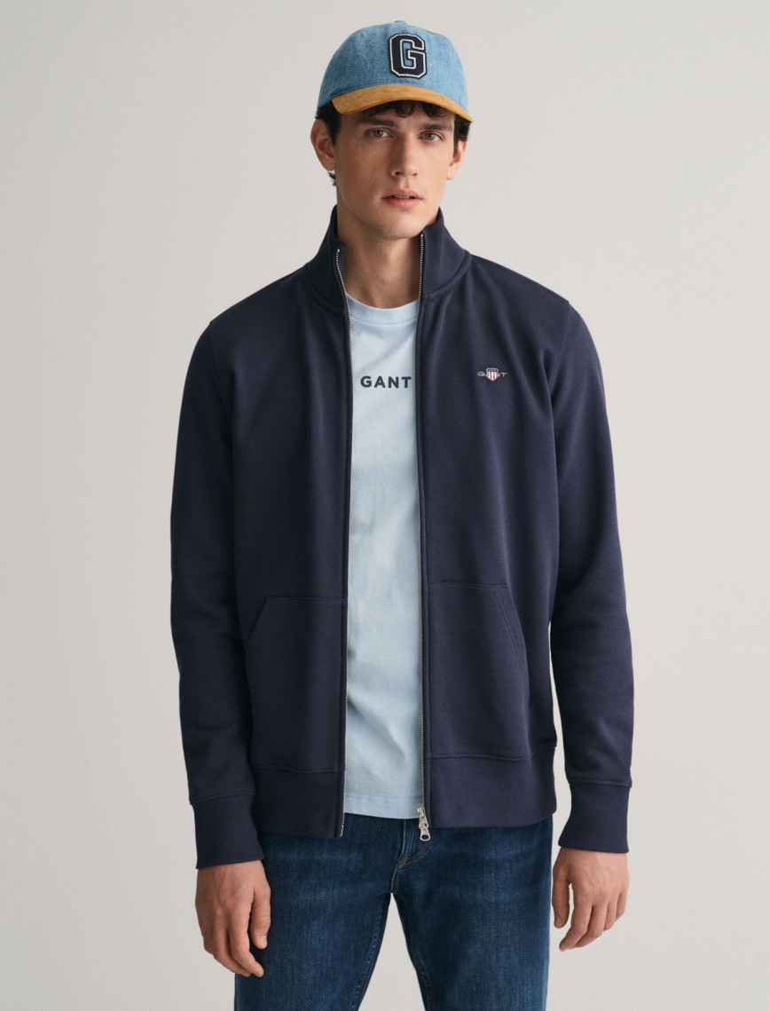 GANT Erkek Lacivert Regular Fit Fermuarlı Sweatshirt GANT Erkek Lacivert Regular Fit Fermuarlı Sweatshirt
