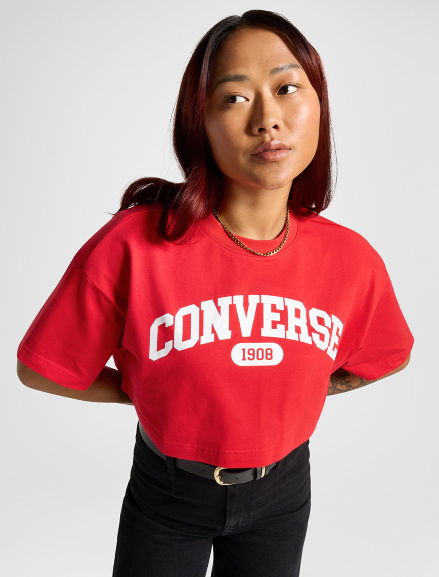 Converse Sporty Cropped Kadın Beyaz T-Shirt Converse Sporty Cropped Kadın Beyaz T-Shirt