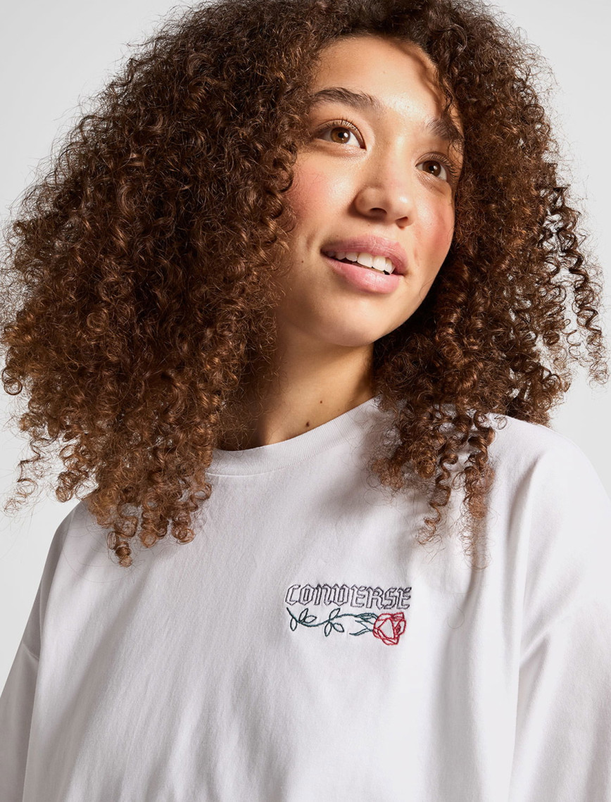 Converse Kadın Baskılı Beyaz T-Shirt Converse Kadın Baskılı Beyaz T-Shirt