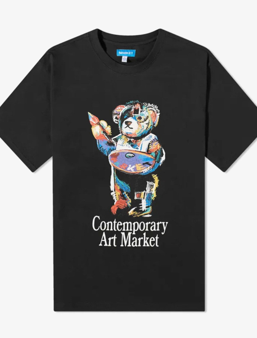 Market Art Market Bear Erkek Beyaz T-Shirt Market Art Market Bear Erkek Beyaz T-Shirt